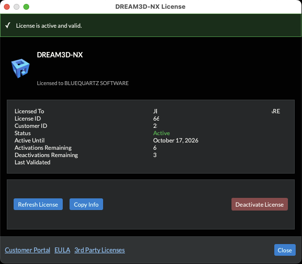 License Information License Activated