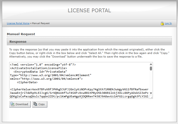 Activate Manually Request Url