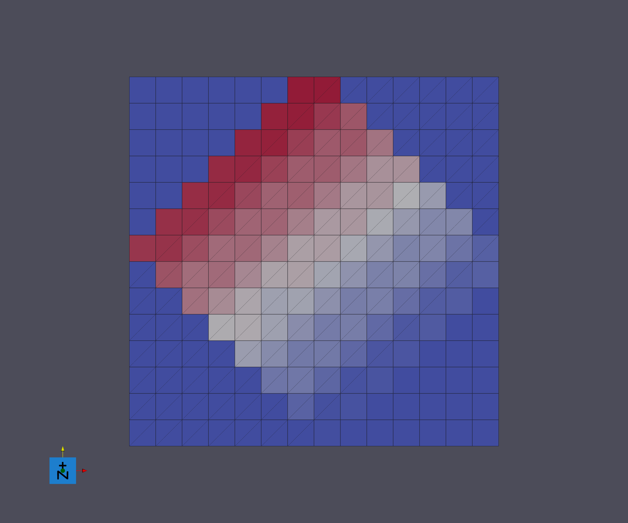 1st Rotation of 45 Degrees around the <0,0,1> axis