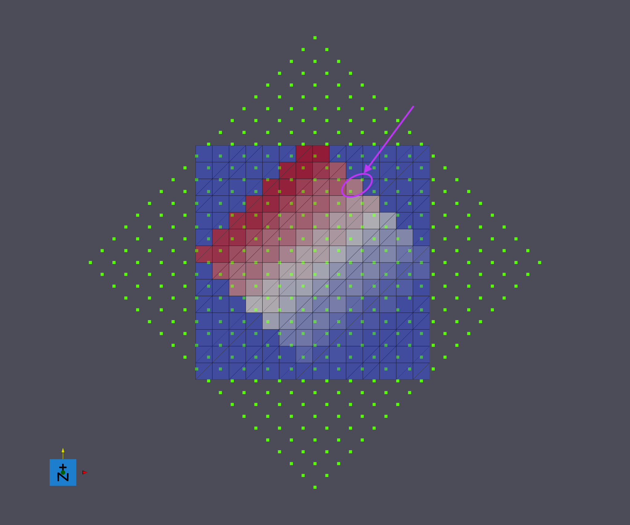 1st Rotation of 45 Degrees around the <0,0,1> axis