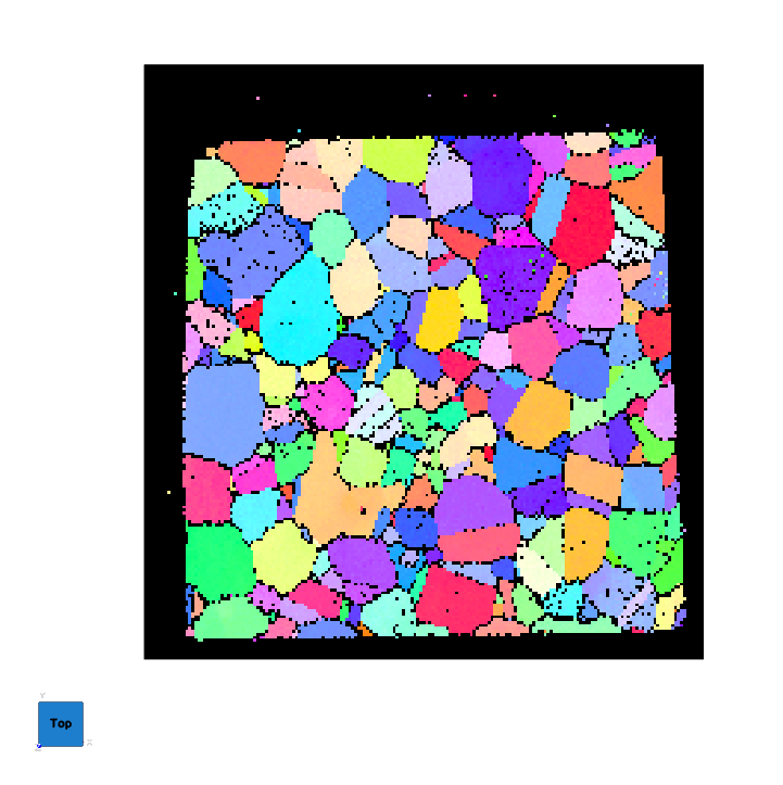 EBSD IPF color map of the input slice