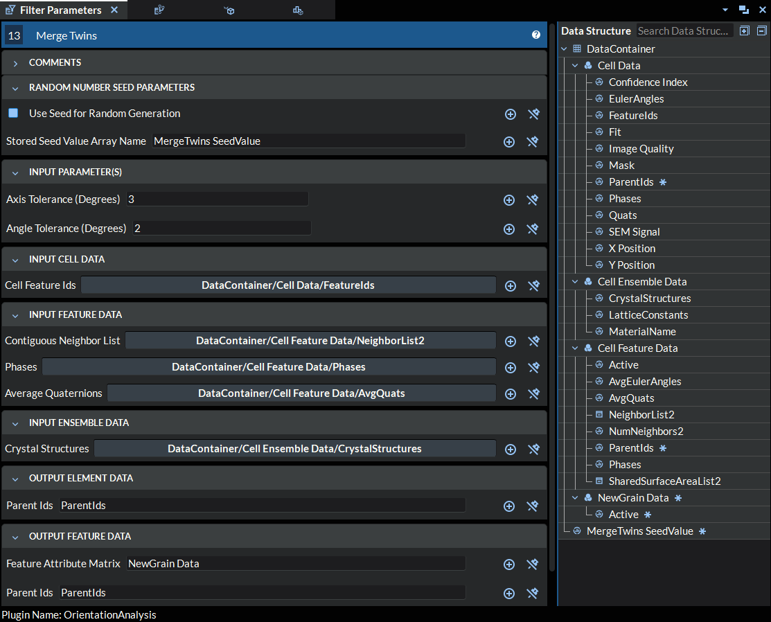 Filter Parameters View