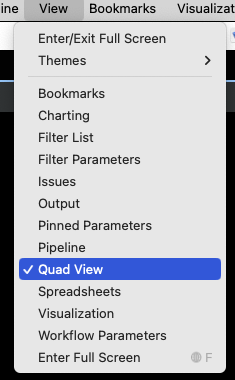 Quad View Entry in the View Menu