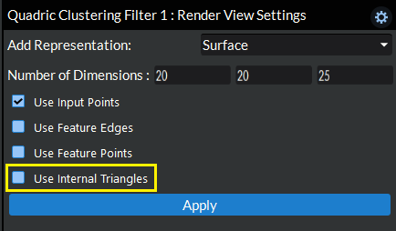 Select Use Internal Triangles