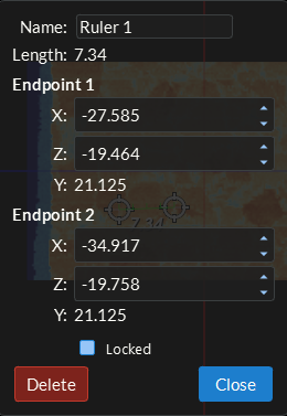The Ruler HUD editor open on a slice pane