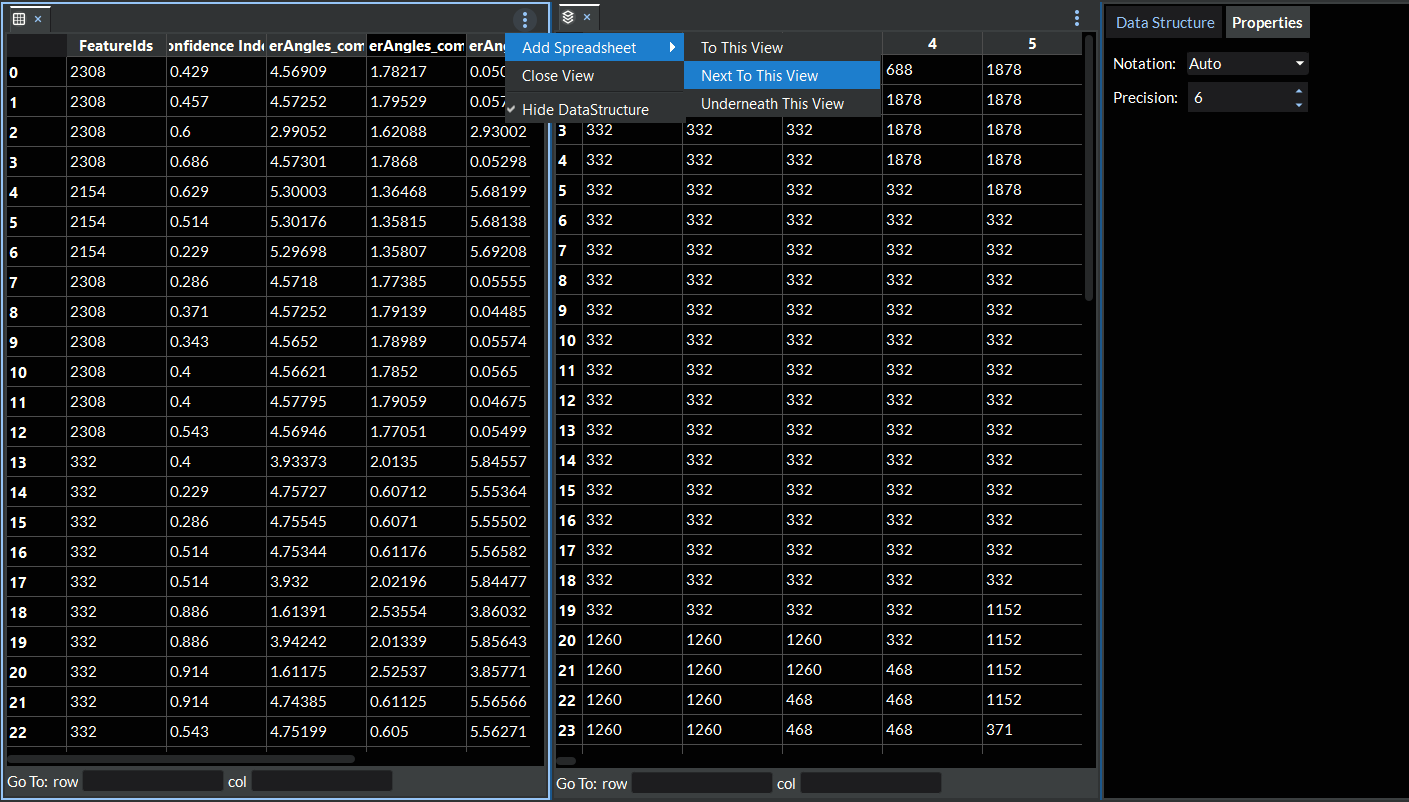 Spreadsheet Split View
