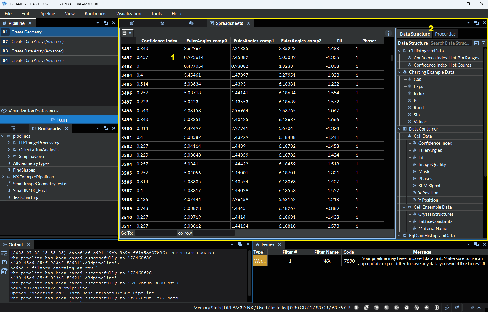 Spreadsheets View