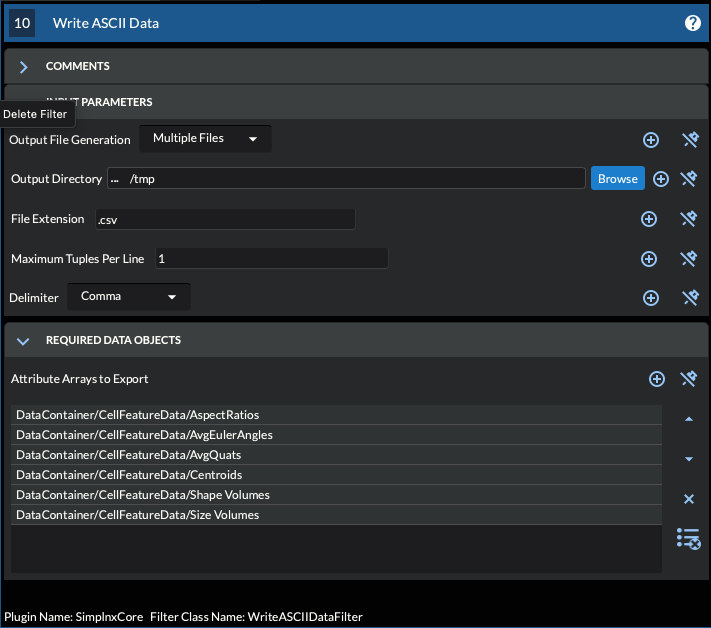 Example of multiple output files